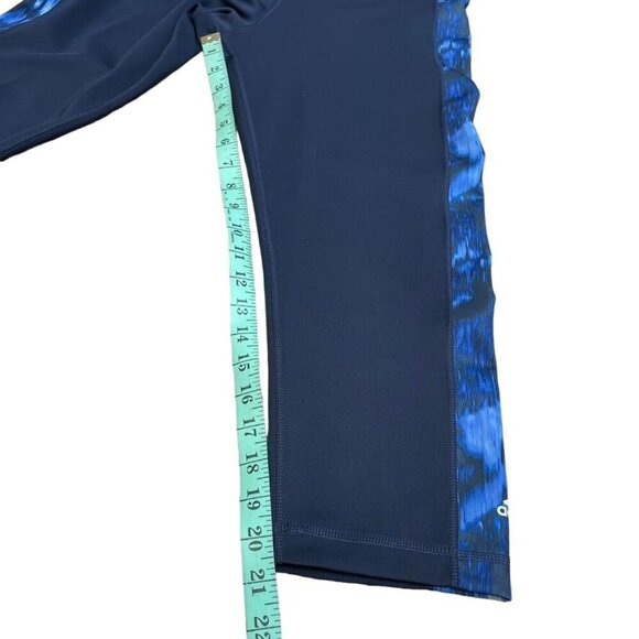 Adidas Climalite Women's Capris Tights Navy Blue & White Activewear L Large - Picture 9 of 11